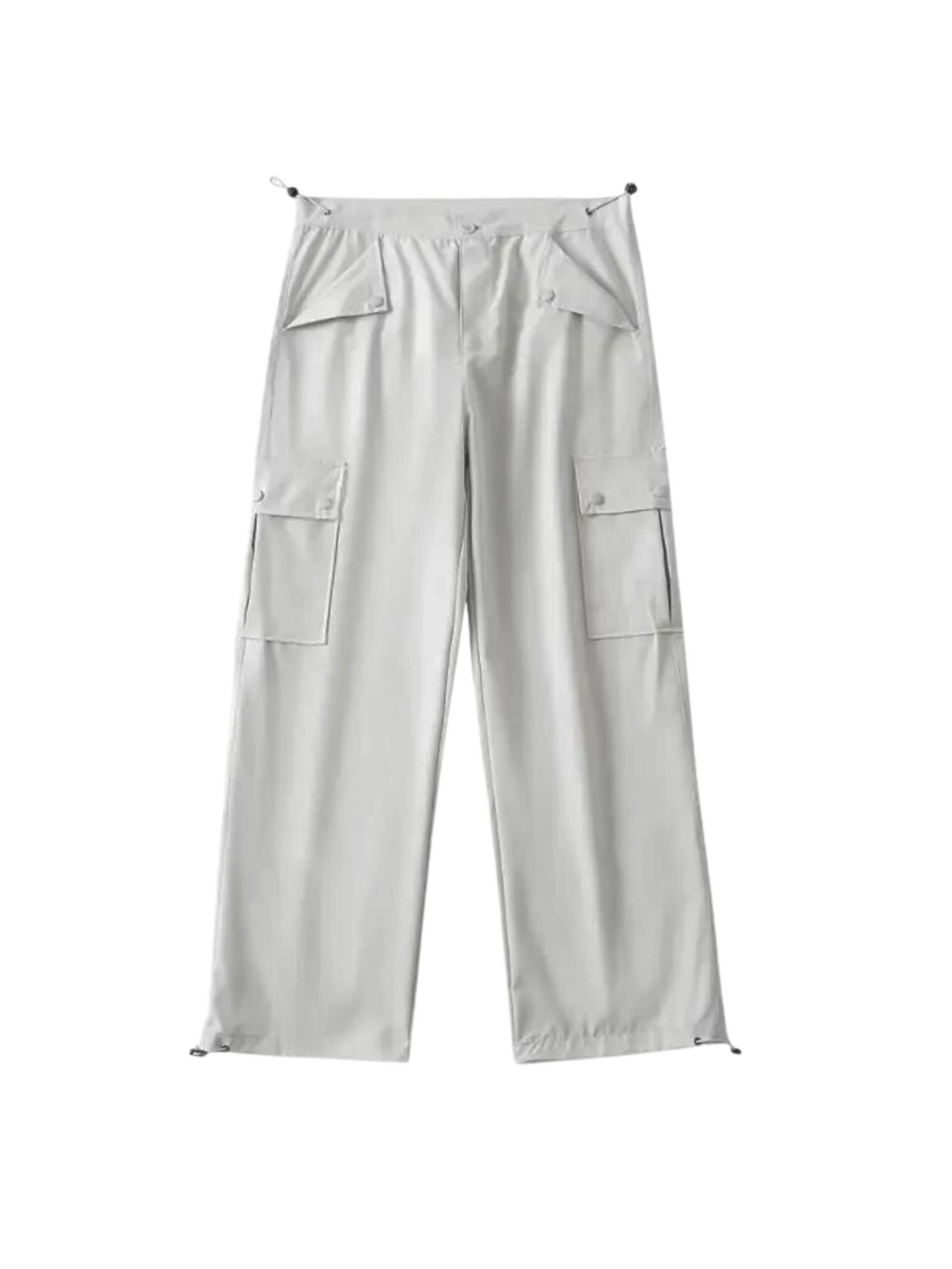 Multi-Pocket Cargo Pants - Light Grey